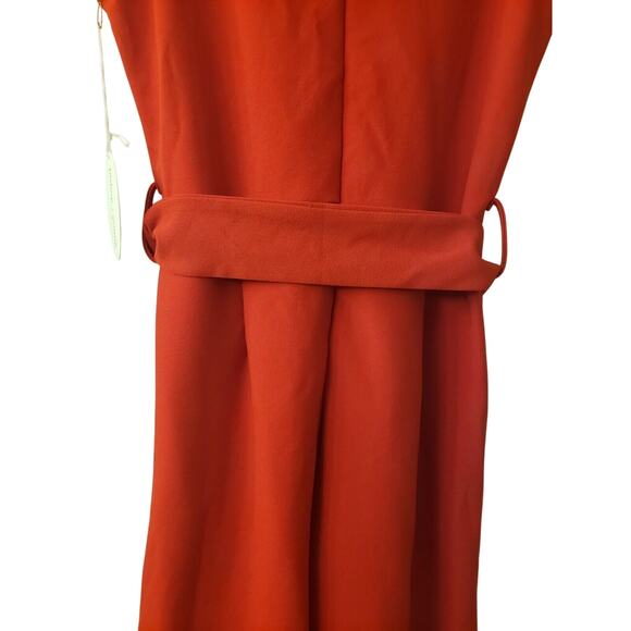 Bishop & Young Red Rachel Cropped Belted Tie Waist Wide Leg Jumpsuit, Small NWT - Picture 9 of 11